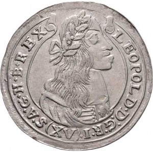 Leopold I., 1657 - 1705, XV Krejcar 1677 KB, Kremnica, Höll.77.1.1, Husz.1423,