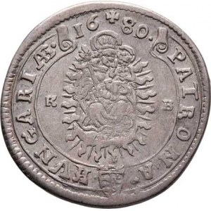 Leopold I., 1657 - 1705, XV Krejcar 1680 KB, Kremnica, Höll.80.2.1a,