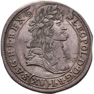 Leopold I., 1657 - 1705, XV Krejcar 1682 KB, Kremnica, Höll.82.1.1, Husz.1425,