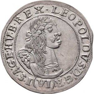 Leopold I., 1657 - 1705, VI Krejcar 1667 KB, Nech.1188, Husz.1450, 3.401g,