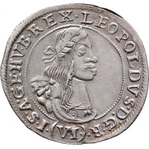 Leopold I., 1657 - 1705, VI Krejcar 1667 KB, Nech.1188, Husz.1450, 2.873g,