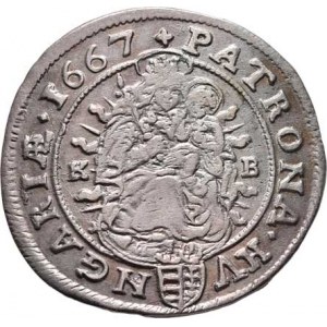 Leopold I., 1657 - 1705, VI Krejcar 1667 KB, Nech.1188, Husz.1450, 2.873g,