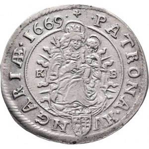 Leopold I., 1657 - 1705, VI Krejcar 1669 KB, Kremnica, Nech.1190, Husz.1450,