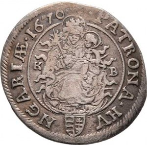Leopold I., 1657 - 1705, VI Krejcar 1670 KB, Nech.1191, Husz.1450, 2.792g,