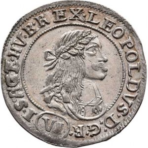 Leopold I., 1657 - 1705, VI Krejcar 1671 KB, Nech.1192, Husz.1450, 3.316g,