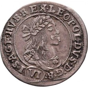 Leopold I., 1657 - 1705, VI Krejcar 1672 KB, Kremnica, Nech.1193, Husz.1450,