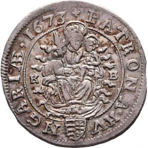 Leopold I., 1657 - 1705, VI Krejcar 1673 KB, Nech.1194, Husz.1450, 3.217g,