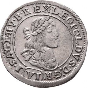 Leopold I., 1657 - 1705, VI Krejcar 1673 KB, Kremnica, Nech.1194, Husz.1450,