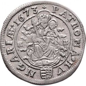 Leopold I., 1657 - 1705, VI Krejcar 1673 KB, Kremnica, Nech.1194, Husz.1450,