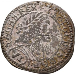 Leopold I., 1657 - 1705, VI Krejcar 1684 bz - dobové postříbřené falzum,