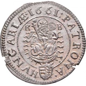 Leopold I., 1657 - 1705, 3 Krejcar 1661 KB, Kremnica, Nech.1203, Husz.1463 -