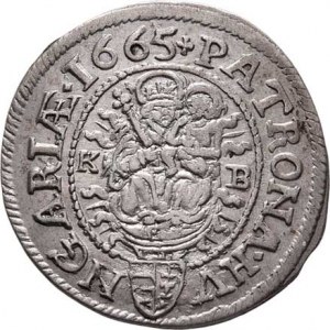 Leopold I., 1657 - 1705, 3 Krejcar 1665 KB, Kremnica, Nech.1208, Husz.1465,