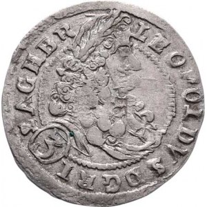 Leopold I., 1657 - 1705, 3 Krejcar 1704 bz, Velká Baňa, Nech.1691, Husz.1461,