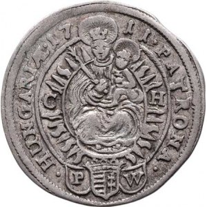 Josef I., 1705 - 1711, 3 Krejcar 1711 CH-PW, Bratislava-Wörödi, Husz.1578,