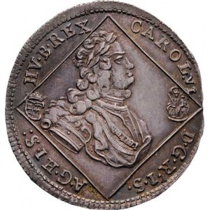 Karel III.(VI.), 1711 - 1740, 1/4 Tolar 1714 NB, Velká Baňa, Husz.1620, M-A.214,