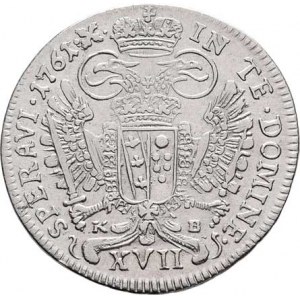 František I. Lotrinský, 1745 - 1765, XVII Krejcar 1761 KB, Kremnica, N.27, Husz.1803,