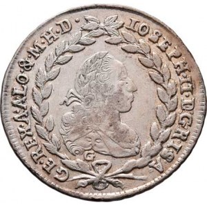 Josef II., (1765 -) 1780 - 1790, 20 Krejcar 1770 G/IB-FL, Velká Baňa, P.9, 6.563g,