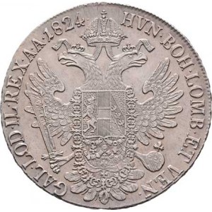 František II., 1792 - 1835, Tolar konvenční 1824 B, Kremnica, 27.998g, nep.just.,