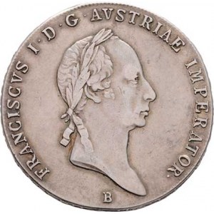 František II., 1792 - 1835, Tolar konvenční 1825 B, Kremnica, 27.969g, dr.stopa