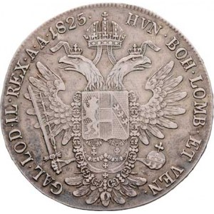 František II., 1792 - 1835, Tolar konvenční 1825 B, Kremnica, 27.969g, dr.stopa