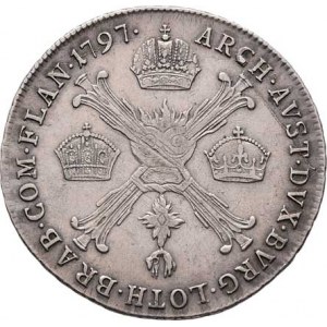 František II., 1792 - 1835, 1/4 Tolar křížový 1797 B, Kremnica, 7.344g, vlasové