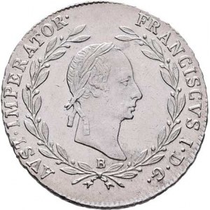 František II., 1792 - 1835, 20 Krejcar 1830 B, Kremnica, 6.669g, vlas.vada