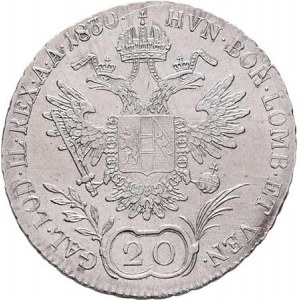 František II., 1792 - 1835, 20 Krejcar 1830 B, Kremnica, 6.669g, vlas.vada