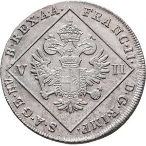 František II., 1792 - 1835, 7 Krejcar 1802 B - nepatrné stopy přeražby, 4.725g,