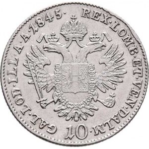 Ferdinand V., 1835 - 1848, 10 Krejcar 1845 E, Karlsburg, 3.861g, nep.vada raz.,