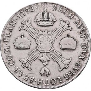 Leopold II., 1790 - 1792, Tolar křížový 1792 M, Milán, P.11, M-A.295, 29.212g,