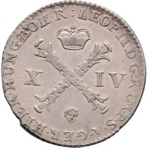 Leopold II., 1790 - 1792, XIV Liard 1792, Brusel, P.23, M-A.295, 2.391g, drobná