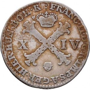 František II., 1792 - 1835, XIV Liard 1794, Brusel, P.39, M-A.297, 2.587g,