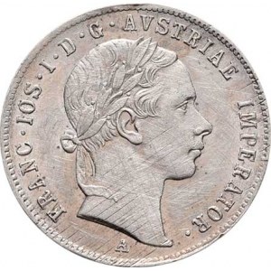 Konvenční měna, údobí let 1848 - 1857, 20 Krejcar 1853 A - hlava zprava, 4.311g, dr.hr.,