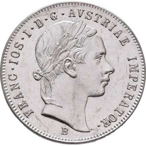 Konvenční měna, údobí let 1848 - 1857, 20 Krejcar 1856 B - hlava zprava, 4.341g, nep.rysky