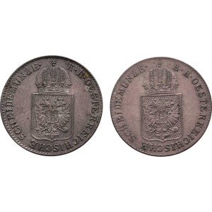 Konvenční měna, údobí let 1848 - 1857, 6 Krejcar 1848 A, 1849 A, 2.203g, 1.909g, nep.hr.,