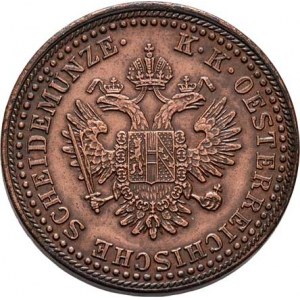 Konvenční měna, údobí let 1848 - 1857, 2 Krejcar 1851 A, 10.445g, nep.hr., nep.rysky,