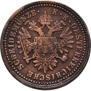Konvenční měna, údobí let 1848 - 1857, Krejcar 1851 A, 5.276g, nep.hr., nep.rysky, pěkná