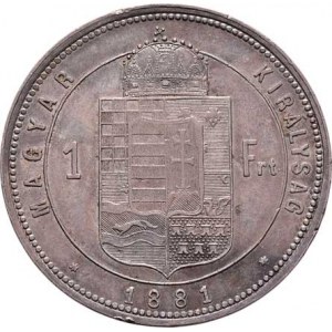 Rakouská a spolková měna, údobí let 1857 - 1892, Zlatník 1881 KB - užší štít (cca 11.5 mm), 12.318g