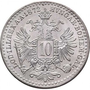 Rakouská a spolková měna, údobí let 1857 - 1892, 10 Krejcar 1872, 1.695g, nep.nedor.