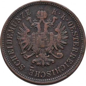 Rakouská a spolková měna, údobí let 1857 - 1892, 4 Krejcar 1861 A, 13.815g, nep.hr., nep.rysky, pěk