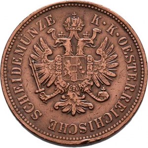 Rakouská a spolková měna, údobí let 1857 - 1892, 4 Krejcar 1864 B, 13.529g, dr.hr., nep.rysky, pati