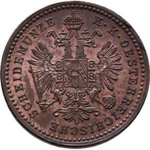 Rakouská a spolková měna, údobí let 1857 - 1892, Krejcar 1873 A, 3.320g, nep.vada mater., nep.vada