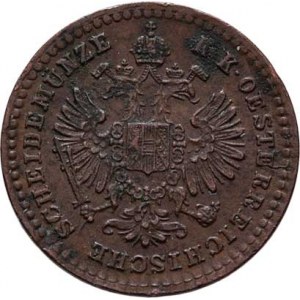 Rakouská a spolková měna, údobí let 1857 - 1892, 5/10 Krejcaru 1858 A, 1.608g, nep.hr., nep.rysky,
