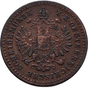 Rakouská a spolková měna, údobí let 1857 - 1892, 5/10 Krejcaru 1864 B, 1.579g, nep.hr., nep.rysky,