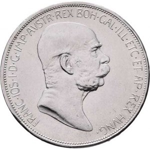 Korunová měna, údobí let 1892 - 1918, 5 Koruna 1908 - jubilejní, 23.935g, nep.hr.,