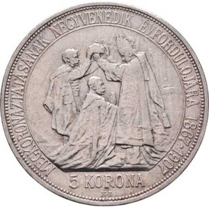 Korunová měna, údobí let 1892 - 1918, 5 Koruna 1907 KB - jubilejní, 23.976g, nep.hr.,