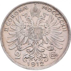 Korunová měna, údobí let 1892 - 1918, 2 Koruna 1912, 10.007g, dr.hr., nep.rysky, pěkná