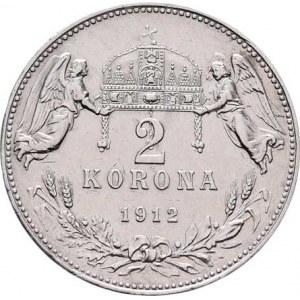 Korunová měna, údobí let 1892 - 1918, 2 Koruna 1912 KB, 10.001g, nep.hr., nep.rysky