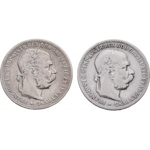 Korunová měna, údobí let 1892 - 1918, Koruna 1893, 1901, 4.840g, 4.901g, dr.hr., dr.rysky,