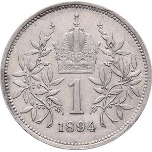 Korunová měna, údobí let 1892 - 1918, Koruna 1894, 4.933g, dr.hr., nep.rysky, pěkná patina